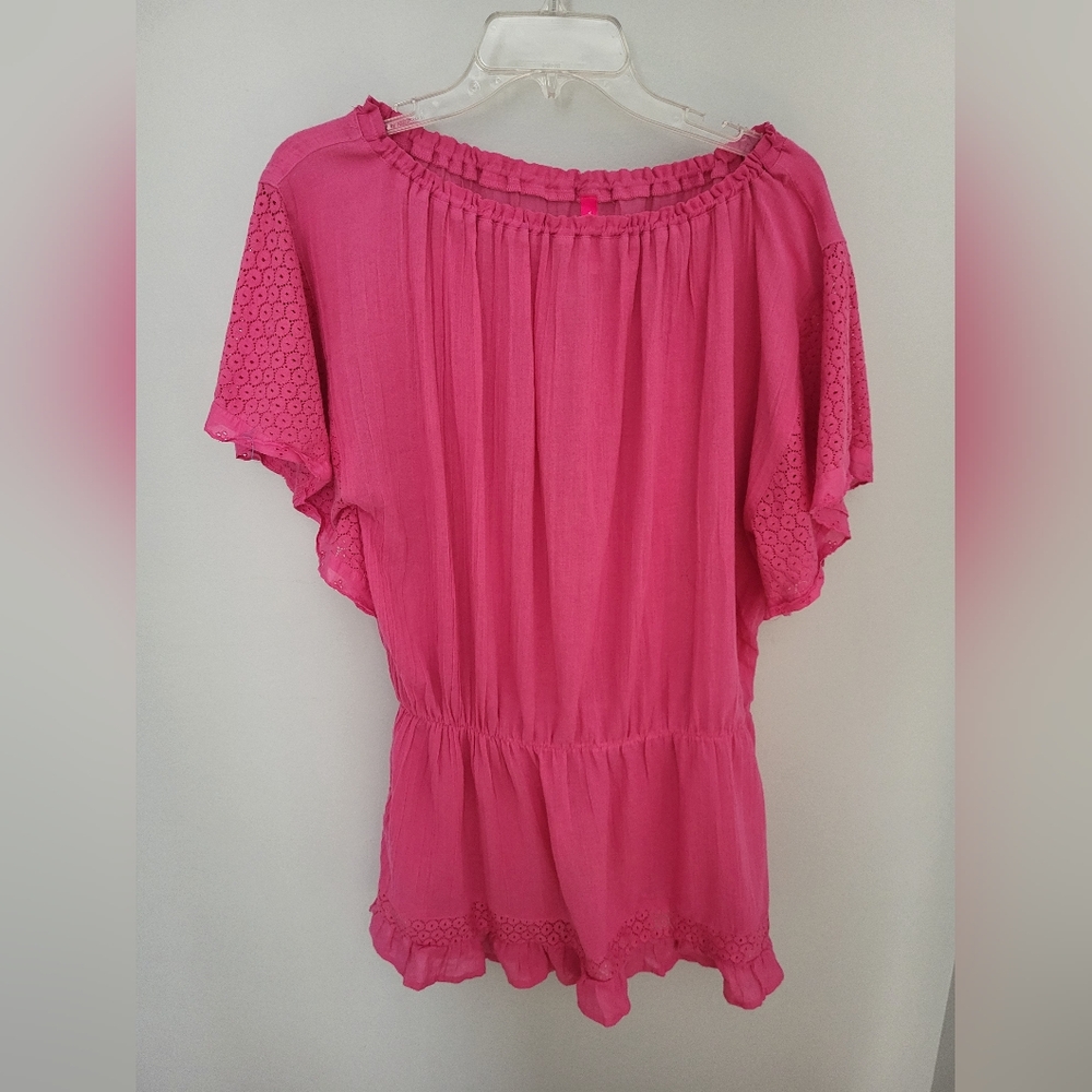 Victoria's Secret Small pink ruffle Flutter Sleeve‎ swim cover up beach dress